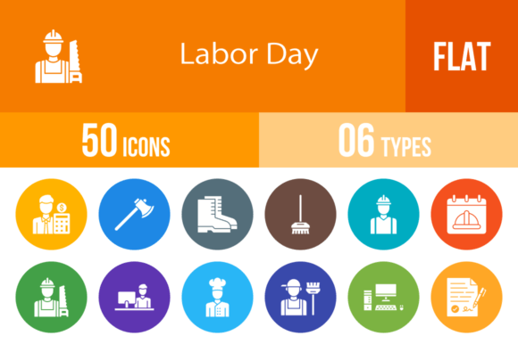 50 Labor Day Icons for Local Brand Graphics