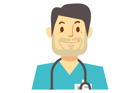 Doctor with Stethoscope Portrait: Graphics & Illustrations